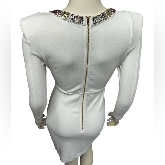 VENUS White Mini Dress with Beaded Detail - Picture 5 of 15